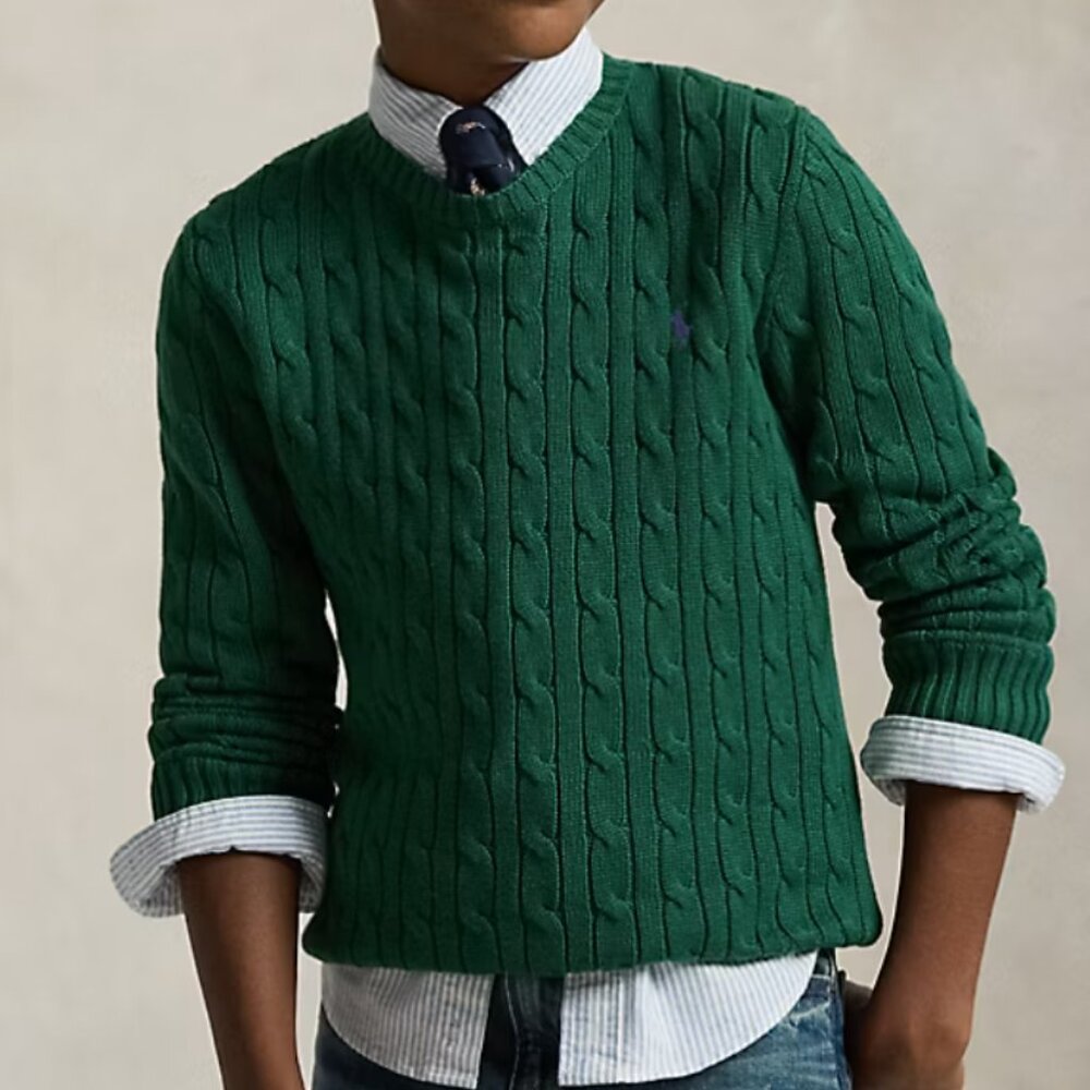 Cable-Knit Cotton Sweater